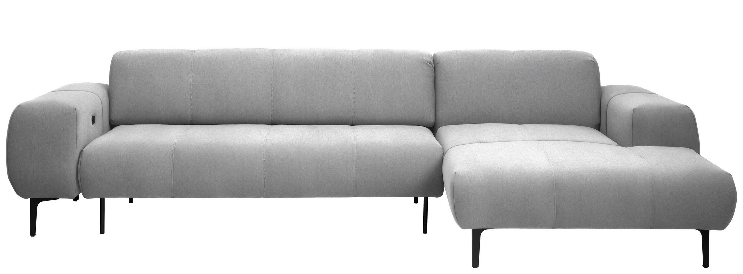 ECKSOFA in Chenille Greige  311/167 cm  - Greige/Schwarz, Design, Textil/Metall (311/167cm) - Xora