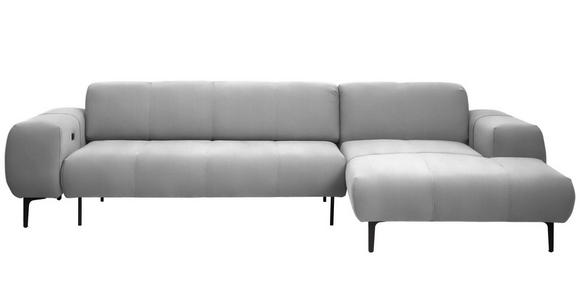 ECKSOFA in Chenille Greige 311/167 cm - Greige/Schwarz, Design, Textil/Metall (311/167cm) - Xora