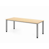 SCHREIBTISCH 200/80/68,5-81 cm Silberfarben, Ahornfarben  - Silberfarben/Ahornfarben, Basics, Holzwerkstoff/Metall (200/80/68,5-81cm) - Venda