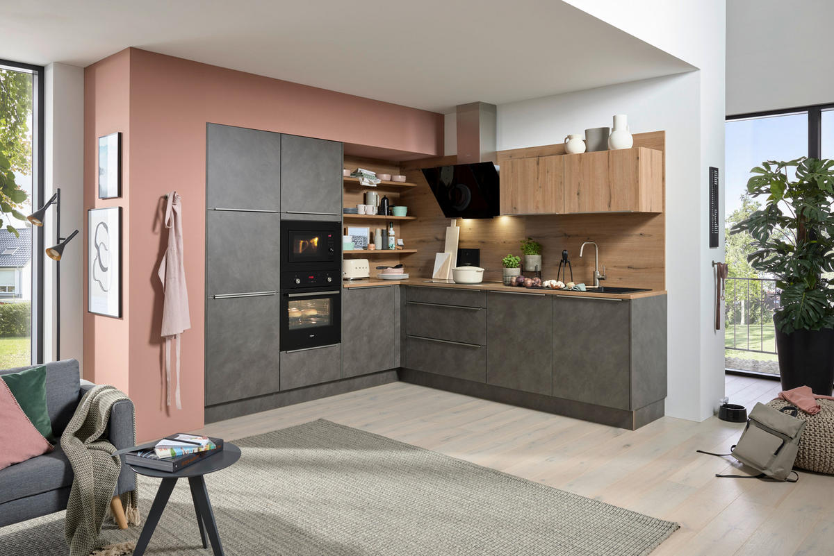 KUCHYŇA NA MIERU LUCCA 244 - sivá/farba duba, Modern, kompozitné drevo - Dieter Knoll