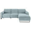 ECKSOFA in Cord Hellblau  266/180 cm  - Schwarz/Hellblau, KONVENTIONELL, Textil/Metall (266/180cm) - Hom`in