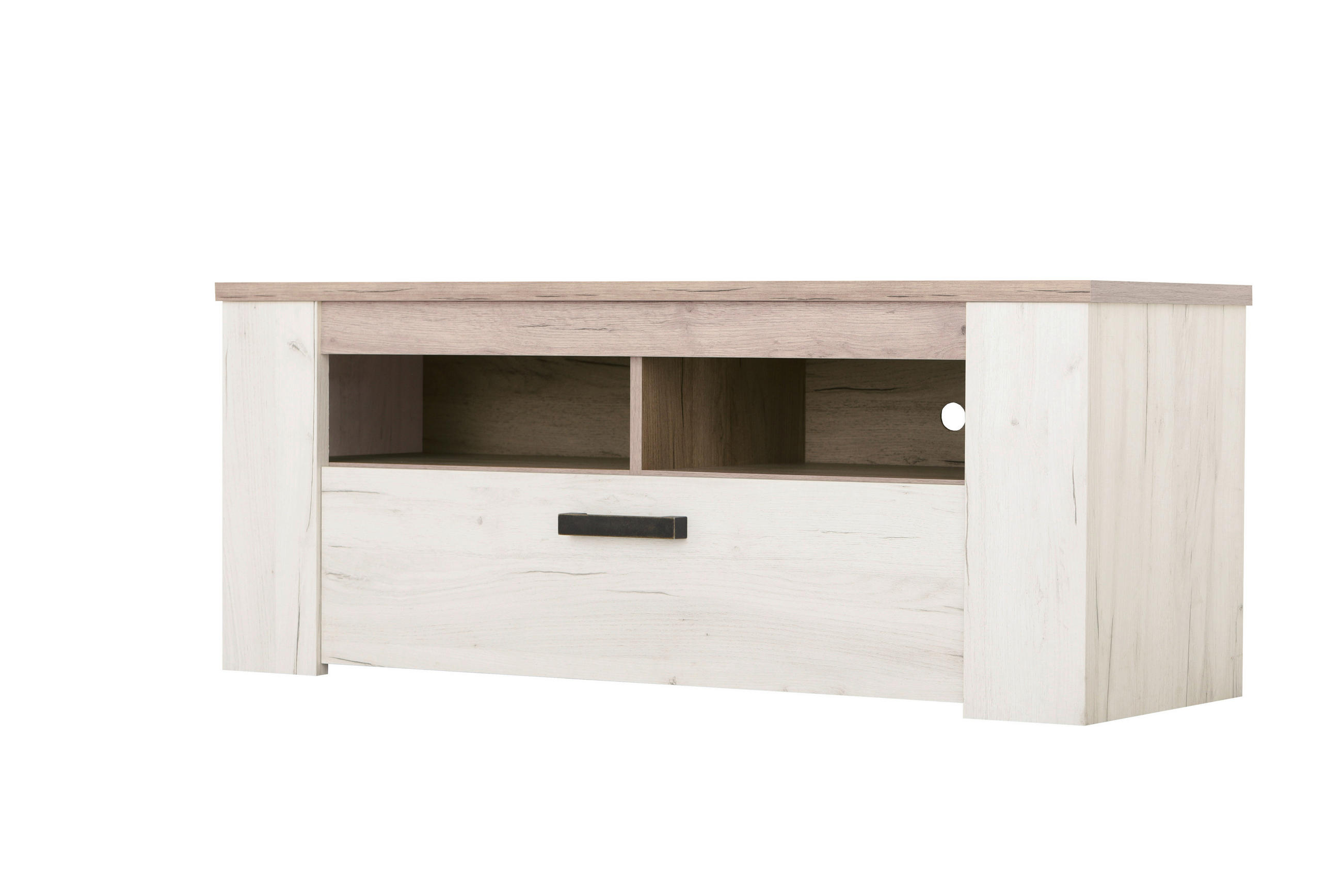 Ti'me TV DIEL, farba strieborného duba, 122,5/49,5/43,5 cm