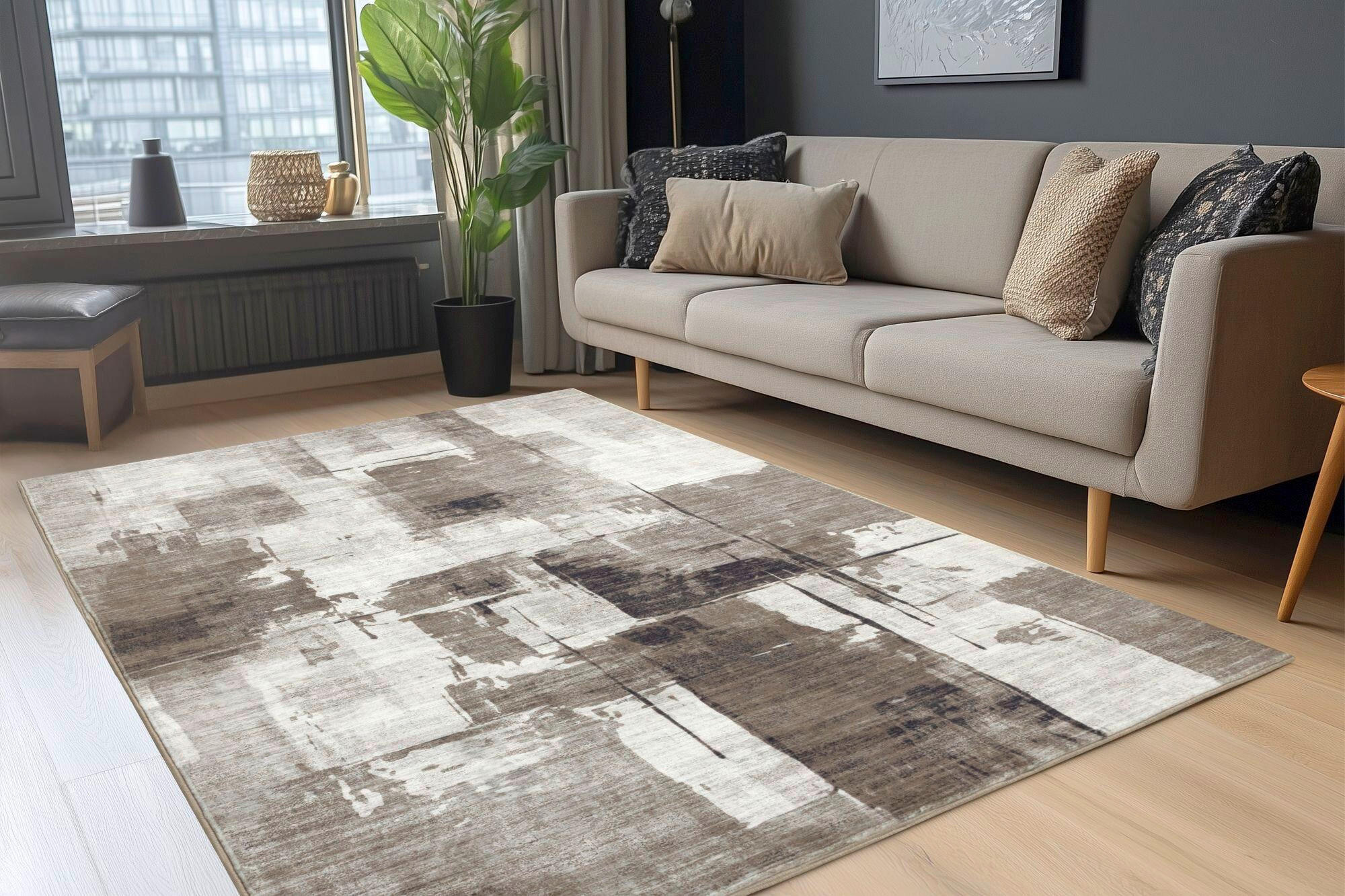 FLACHWEBETEPPICH 120/170 cm My Posh Taupe  - Taupe, Design, Textil (120/170cm) - Obsession