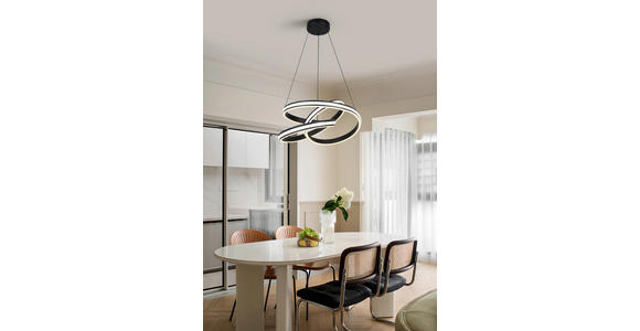 LED-HÄNGELEUCHTE 48/52/120 cm  - Schwarz/Weiß, Design, Kunststoff/Metall (48/52/120cm) - Novel