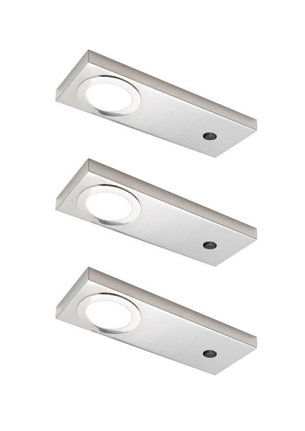 UNTERBAULEUCHTEN-SET - Edelstahlfarben, Basics, Metall (20,6/7,2/1,6cm) - HKT