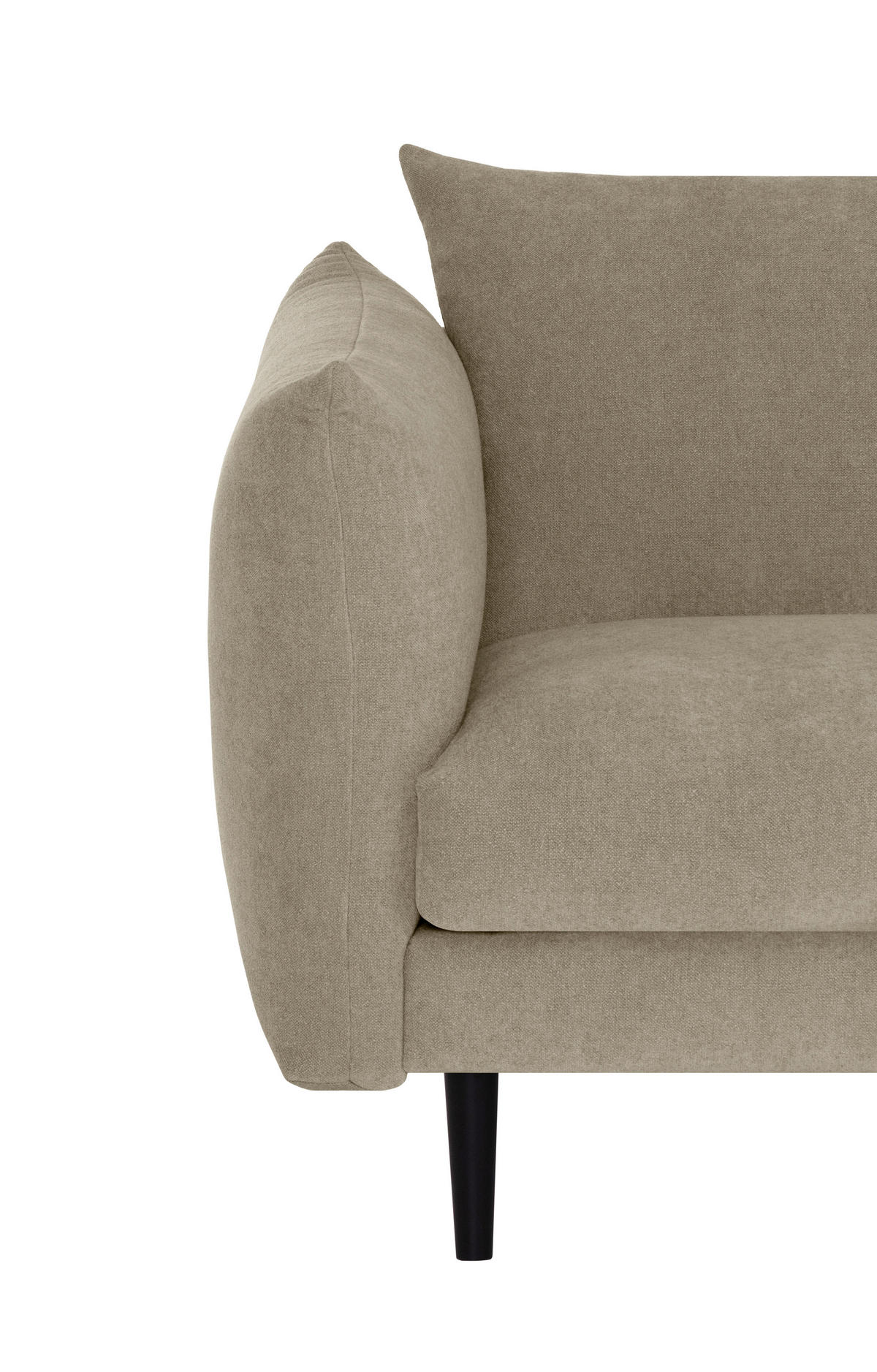 2,5-SITZER in Flachgewebe Beige  - Beige/Schwarz, Konventionell, Holz/Textil (193/86/102cm) - MID.YOU