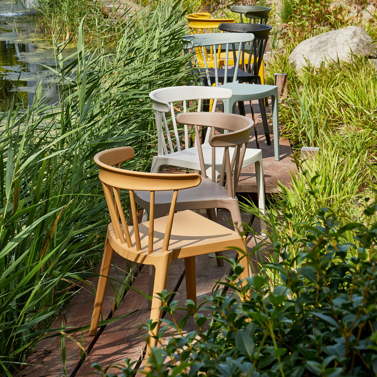 GARTENSTUHL-SET Grün  - Grün, MODERN, Kunststoff (52/75/53cm) - Livetastic