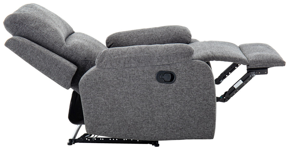 SITZGARNITUR VERONA Leinenoptik Dunkelgrau  - Dunkelgrau/Schwarz, Design, Kunststoff/Textil (84,5/133,5/100,5/92cm) - Livetastic