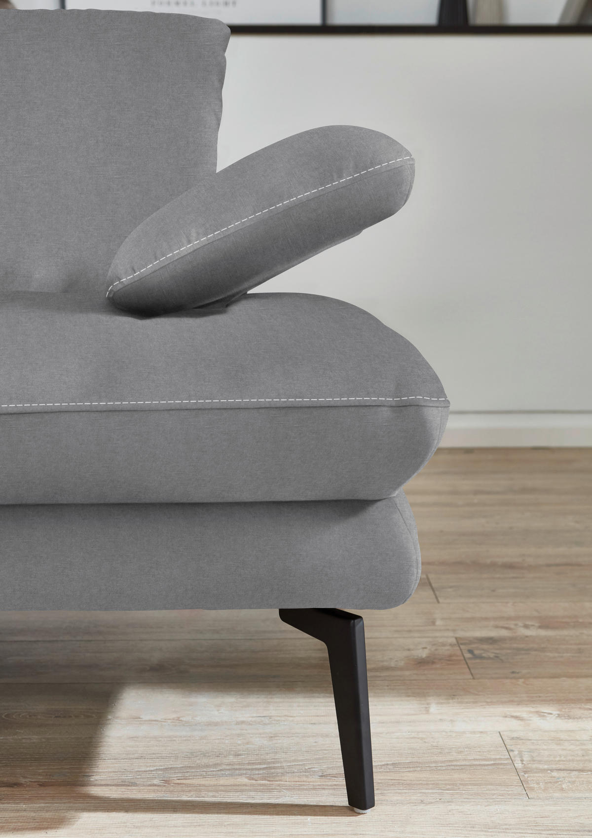 3-SITZER-SOFA in Velours Salbeigrün  - Salbeigrün/Beige, Design, Textil/Metall (222/89/104cm) - Dieter Knoll