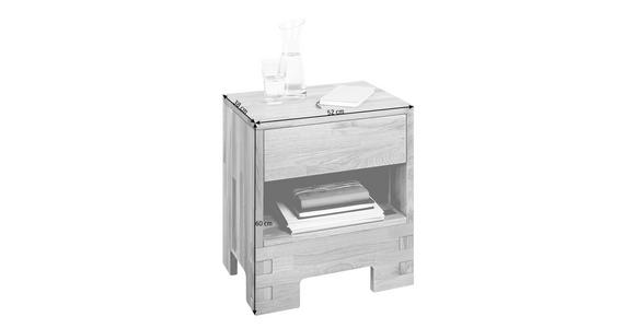 NACHTSCHRANK 52/60/38 cm Wildeiche massiv  - Eichefarben, Design, Holz (52/60/38cm) - Linea Natura