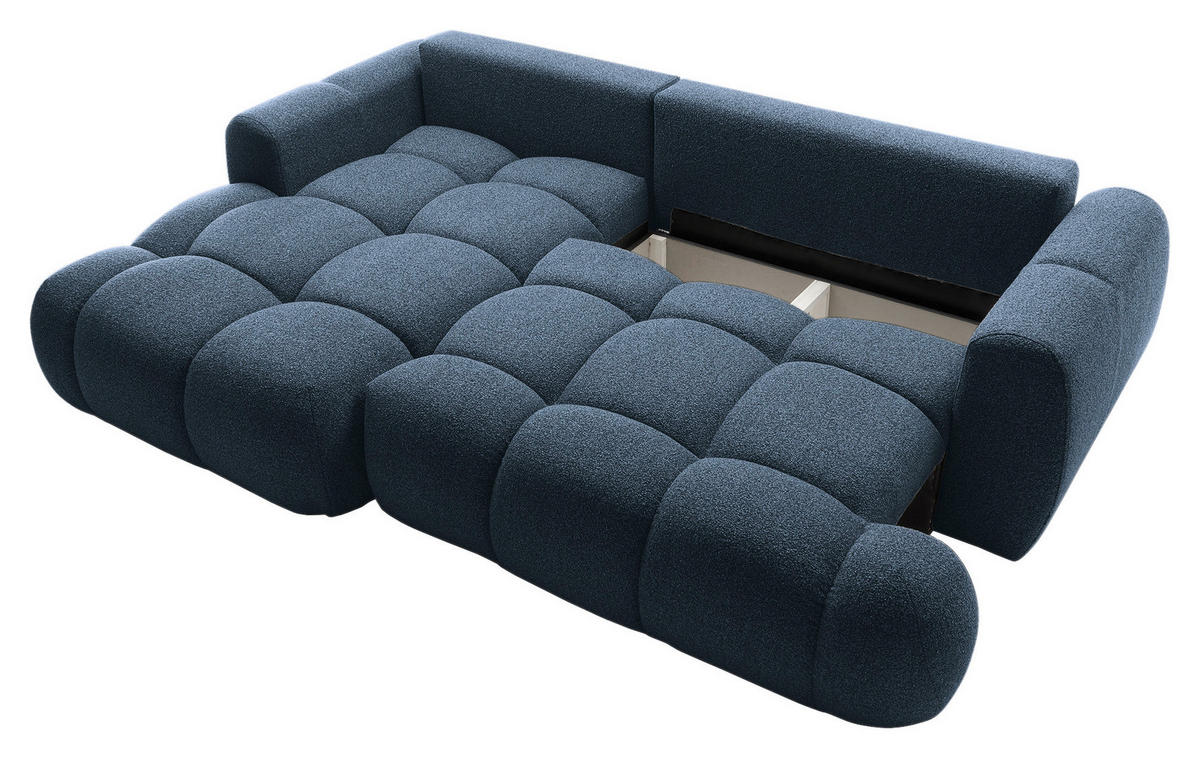 ECKSOFA Dunkelblau Struktur  - Schwarz/Dunkelblau, KONVENTIONELL, Kunststoff/Textil (172/272cm) - Carryhome