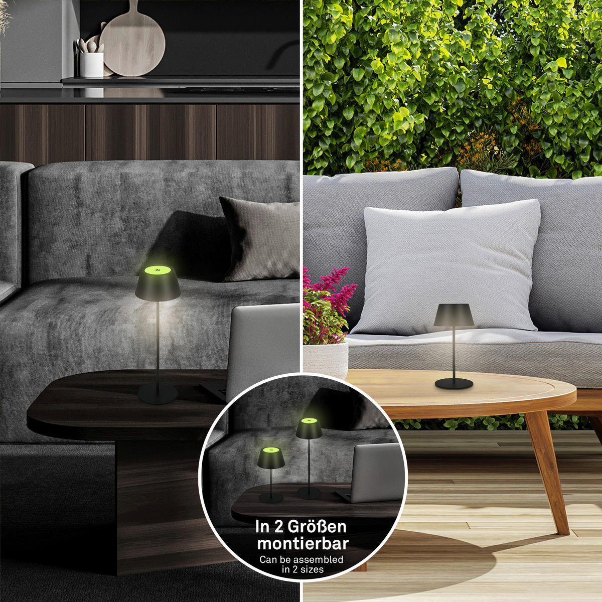 PUNJIVA STONA LAMPA - crna, Osnovno, metal (12,5/22-38,5cm)