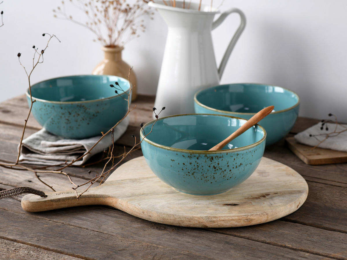 SCHÜSSELSET Nature Collection 4-teilig  - Blau, Design, Keramik - Creatable