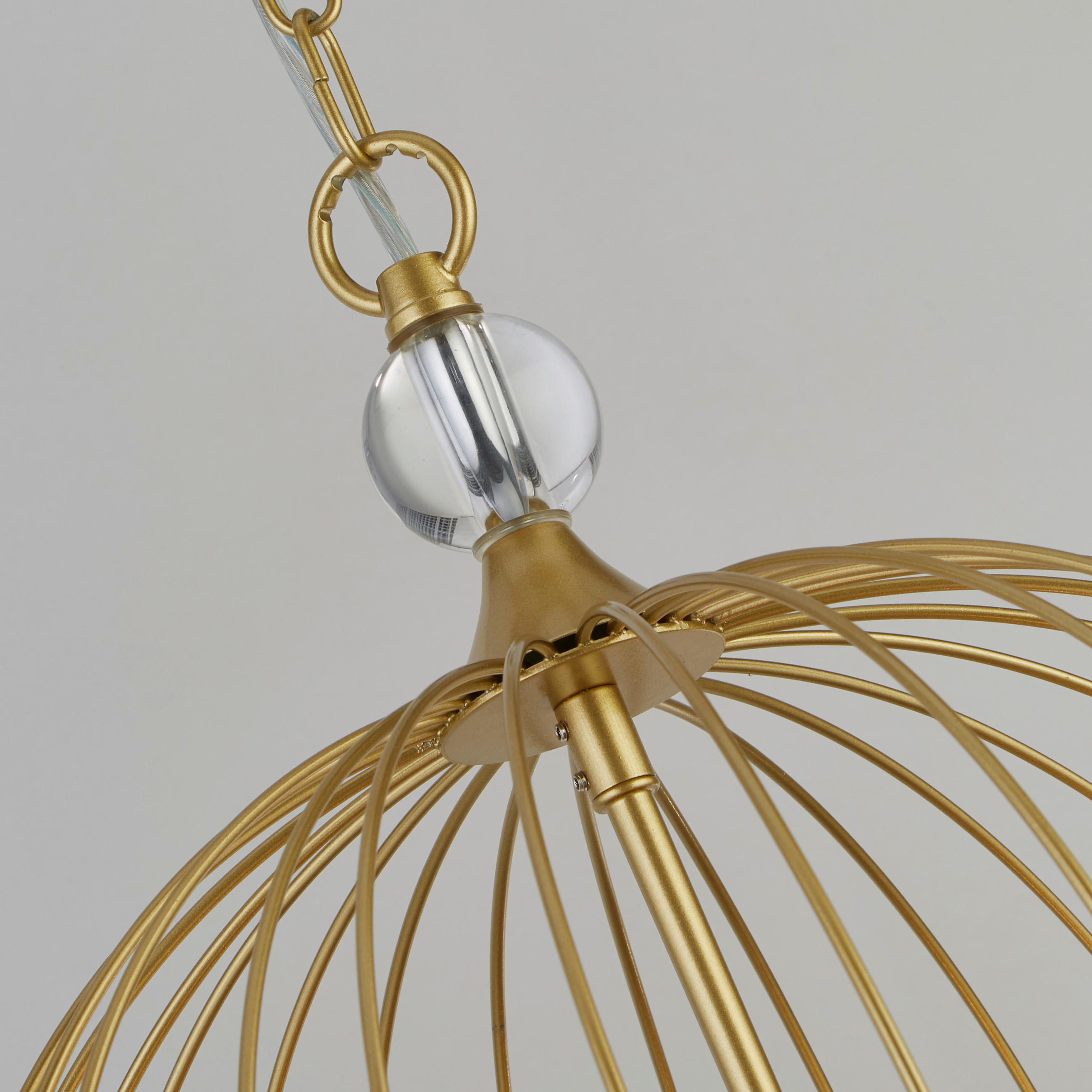 Thumbnail - Searchlight Kristall-Hängeleuchte Shower, Gold, Metall, Glas, 150 cm, Lampen & Leuchten