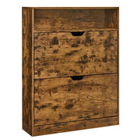 SCHUHKIPPER - Braun, MODERN, Holzwerkstoff (80/102/24cm) - MID.YOU