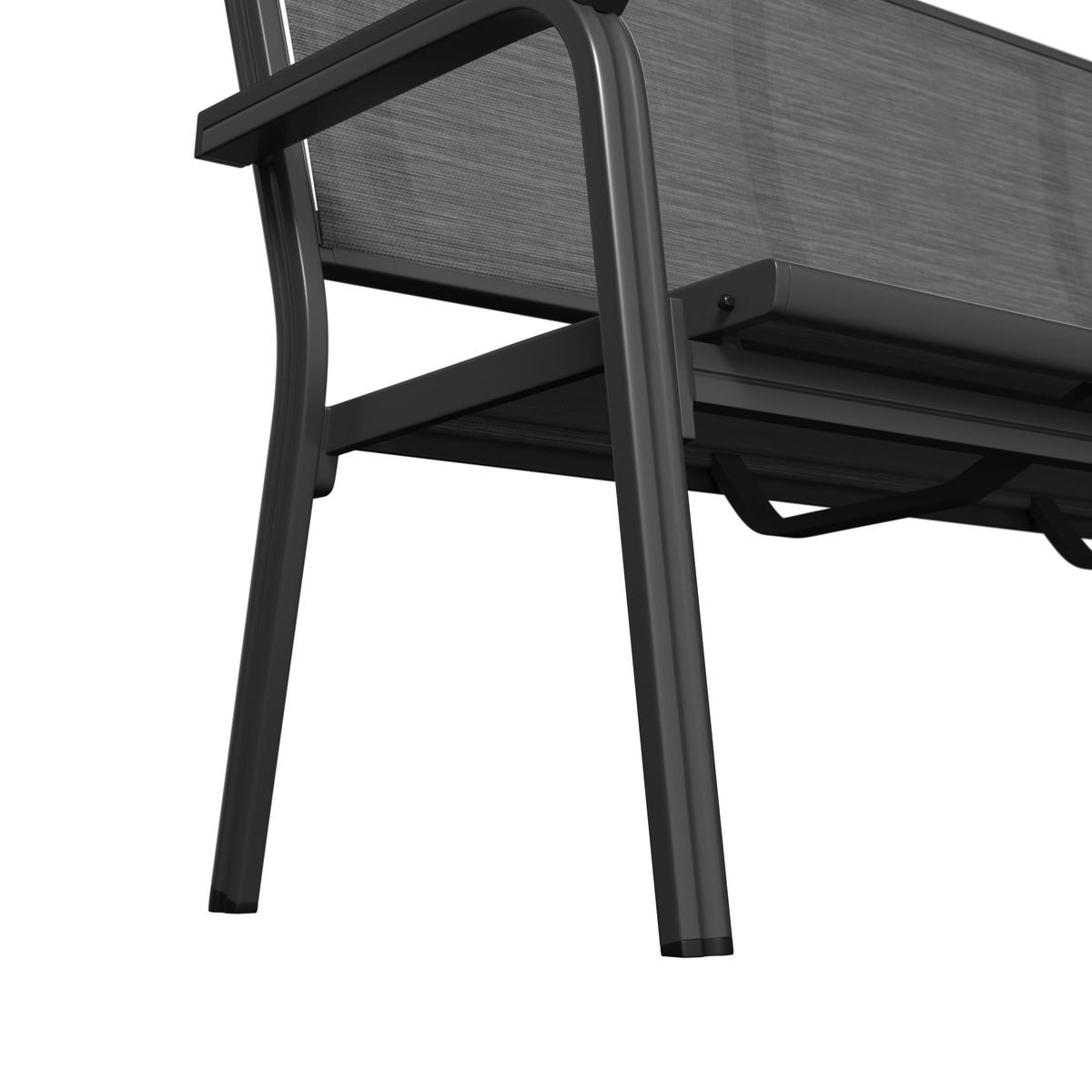 3-SITZER-BANK 190,5/97/67 cm  in Anthrazit, Grau  - Anthrazit/Grau, KONVENTIONELL, Textil/Metall (190,5/97/67cm) - Kettler