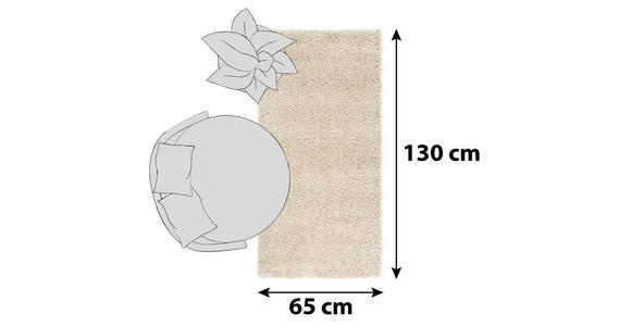 HOCHFLORTEPPICH 65/130 cm Fashion Shaggy Beige - Beige, Basics, Textil (65/130cm) - Novel