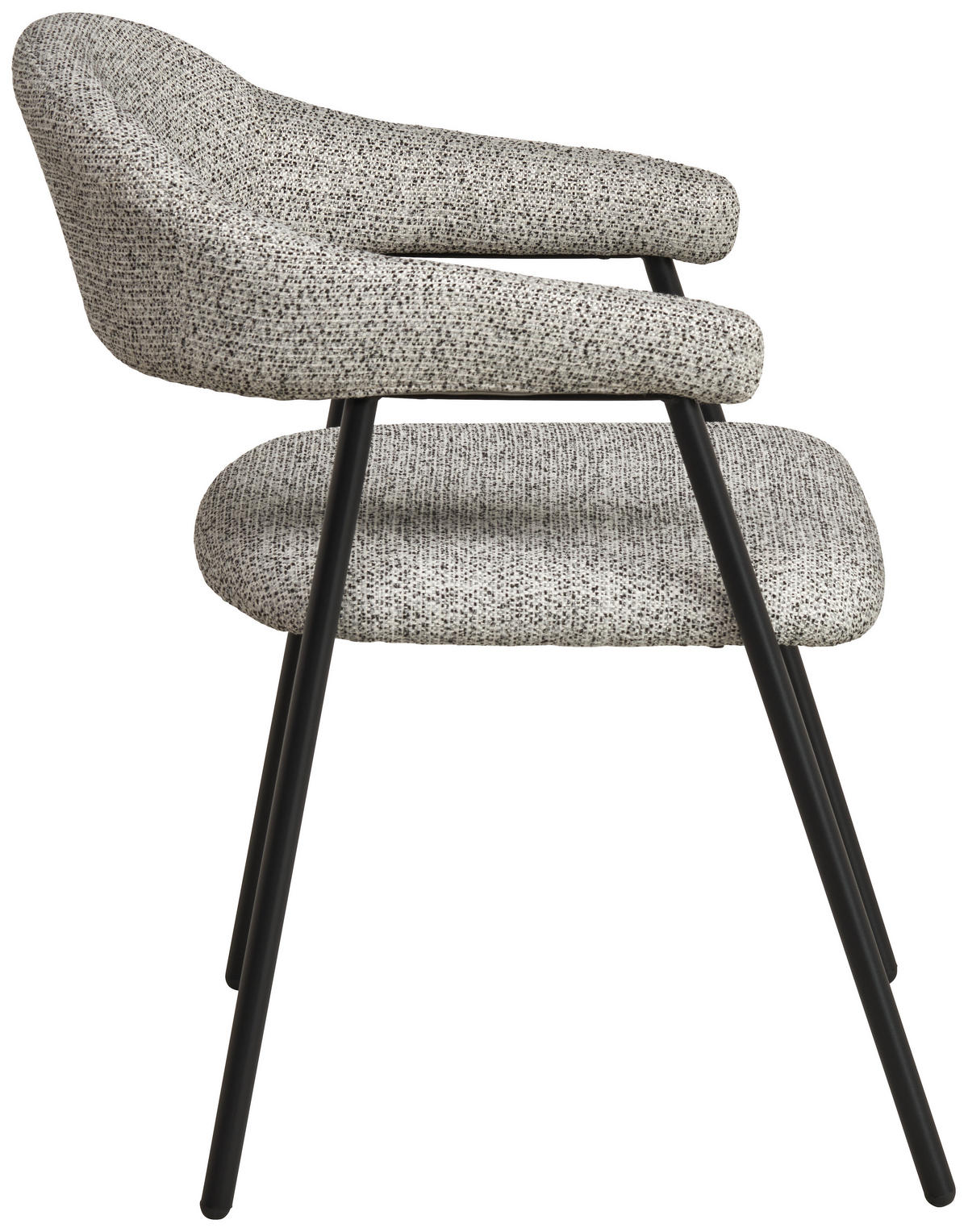 ARMLEHNSTUHL  in Eisen Webstoff  - Schwarz/Grau, MODERN, Textil/Metall (61/79/59cm) - MID.YOU