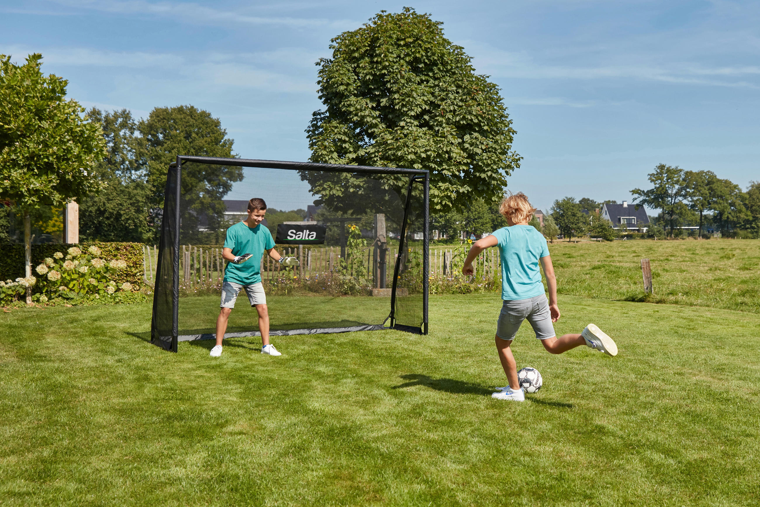 FUßBALLTOR  - Schwarz, KONVENTIONELL, Kunststoff/Metall (300/200/90cm) - Salta