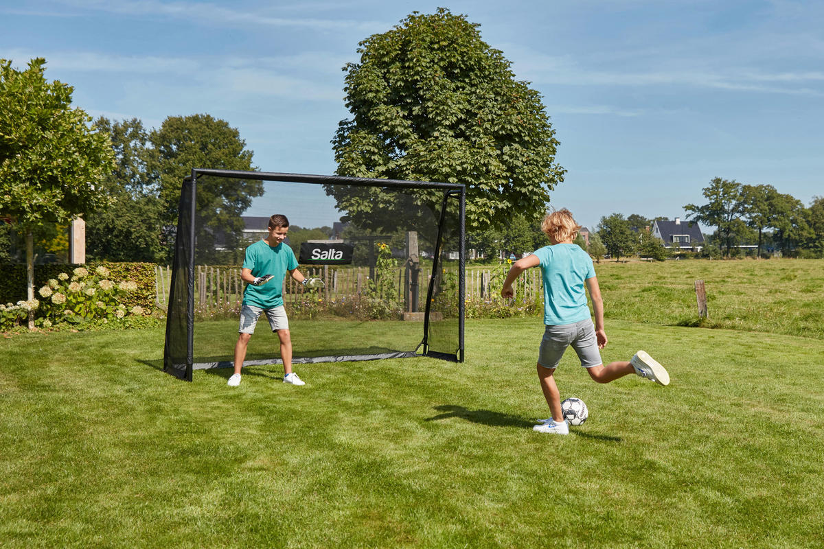FUßBALLTOR - Schwarz, KONVENTIONELL, Kunststoff/Metall (300/200/90cm) - Salta