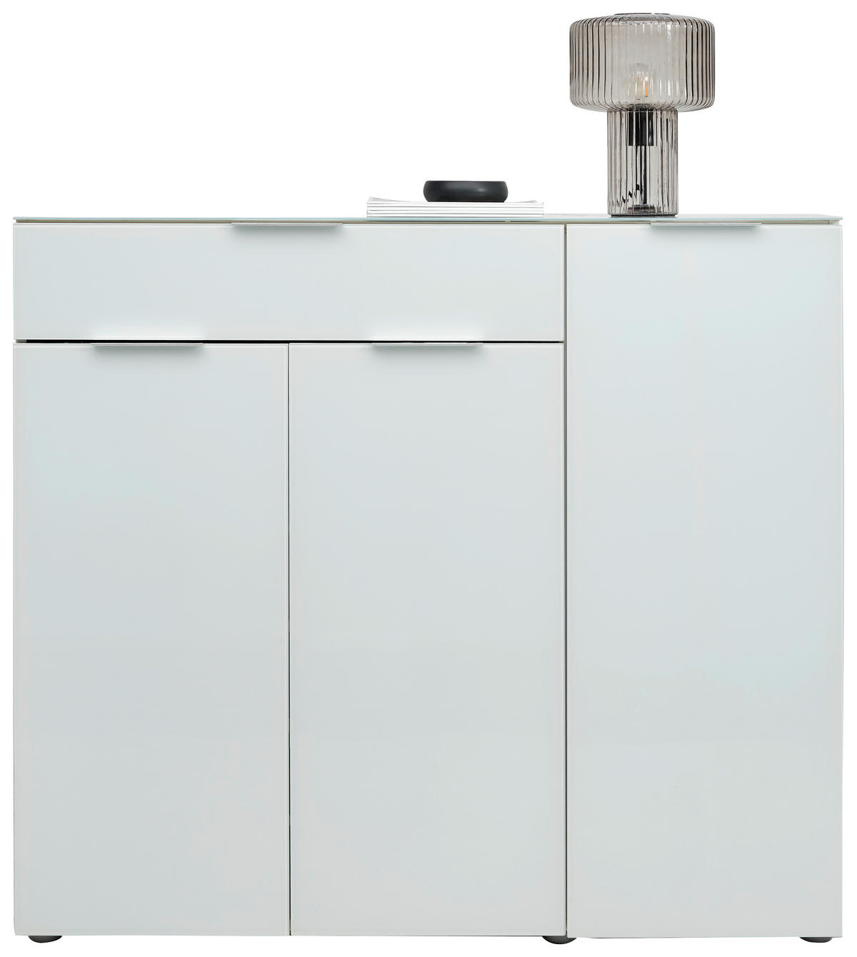OMARA ZA ČEVLJE bela, visoki sijaj - bela/barve aluminija, Design, kovina/steklo (135,6/117/40,5cm) - Voleo
