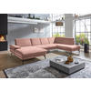 WOHNLANDSCHAFT in Webstoff Altrosa  - Schwarz/Altrosa, Design, Textil/Metall (180/344/208cm) - Dieter Knoll