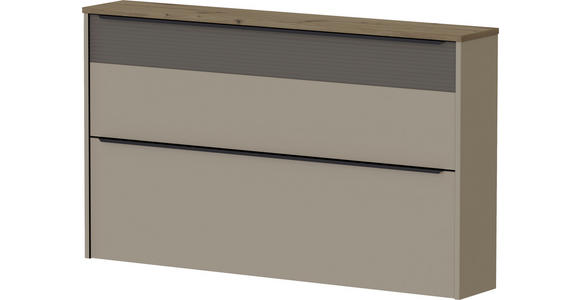 HÄNGESCHUHSCHRANK Sandfarben, Taupe, Eichefarben  - Sandfarben/Taupe, Design, Glas/Holzwerkstoff (137/80/23cm) - Dieter Knoll