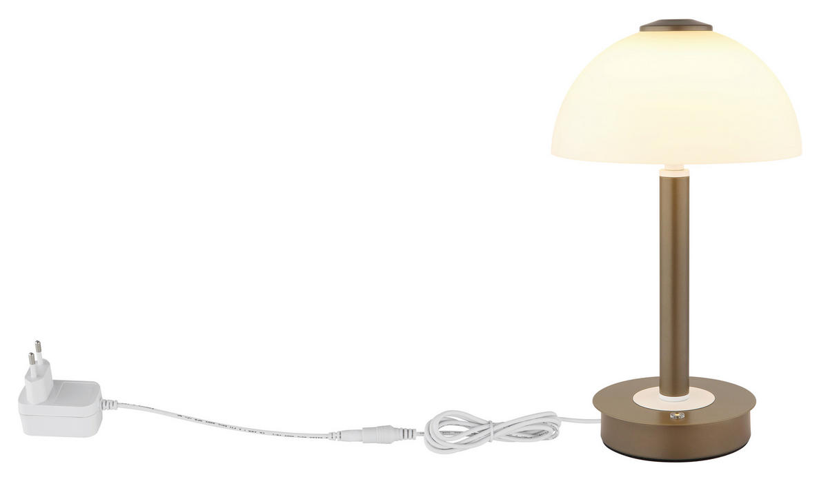 TISCHLEUCHTE Uldin 18/31,5 cm  - Opal/Weiß, Design, Glas/Kunststoff (18/31,5cm) - Globo
