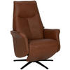 RELAXSESSEL Lederlook Echtleder    - Schwarz/Kupferfarben, Design, Leder/Holz (79/110/83cm) - Livetastic