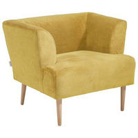 SESSEL in Plüsch Gelb  - Gelb/Buchefarben, Design, Holz/Textil (85/71/80cm) - MID.YOU