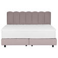 BOXSPRINGBETT 180/200 cm,  in Hellbraun, Topper, Matratzen, H3 = fest  - Hellbraun/Schwarz, Design, Holzwerkstoff/Textil (180/200cm) - Esposa