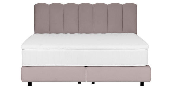 BOXSPRINGBETT 180/200 cm,  in Hellbraun, Topper, Matratzen, H3 = fest  - Hellbraun/Schwarz, Design, Holzwerkstoff/Textil (180/200cm) - Esposa