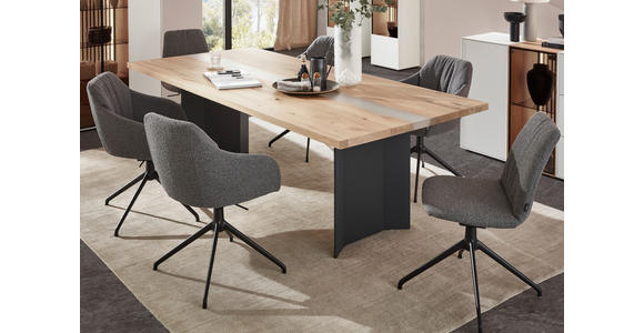 ESSTISCH Eichefarben rechteckig   - Eichefarben/Anthrazit, Natur, Holz (190/95/76cm) - Valnatura