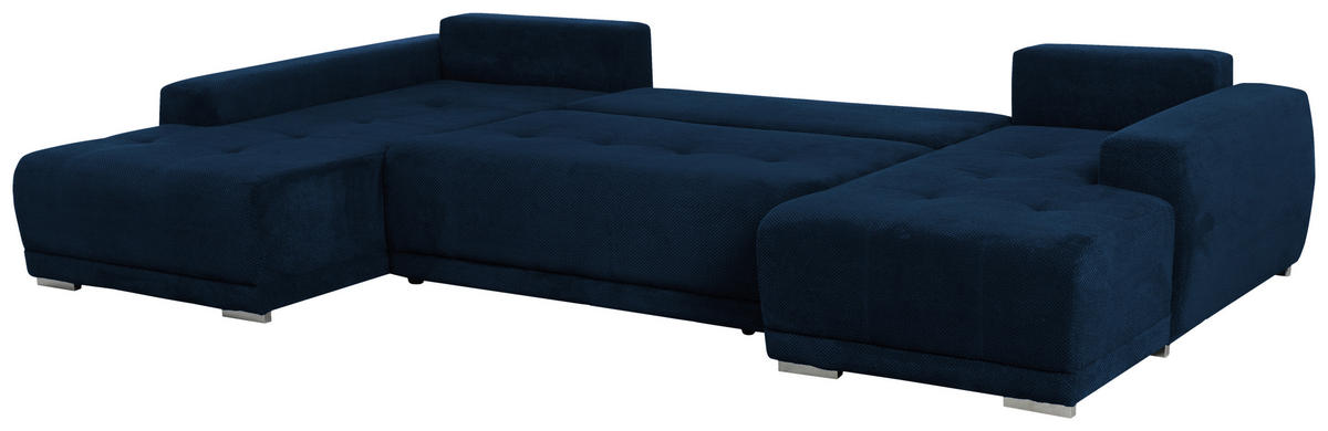 CANAPEA MODULARĂ textil albastru  - argintiu/albastru, Design, plastic/textil (203/350/180cm) - Carryhome
