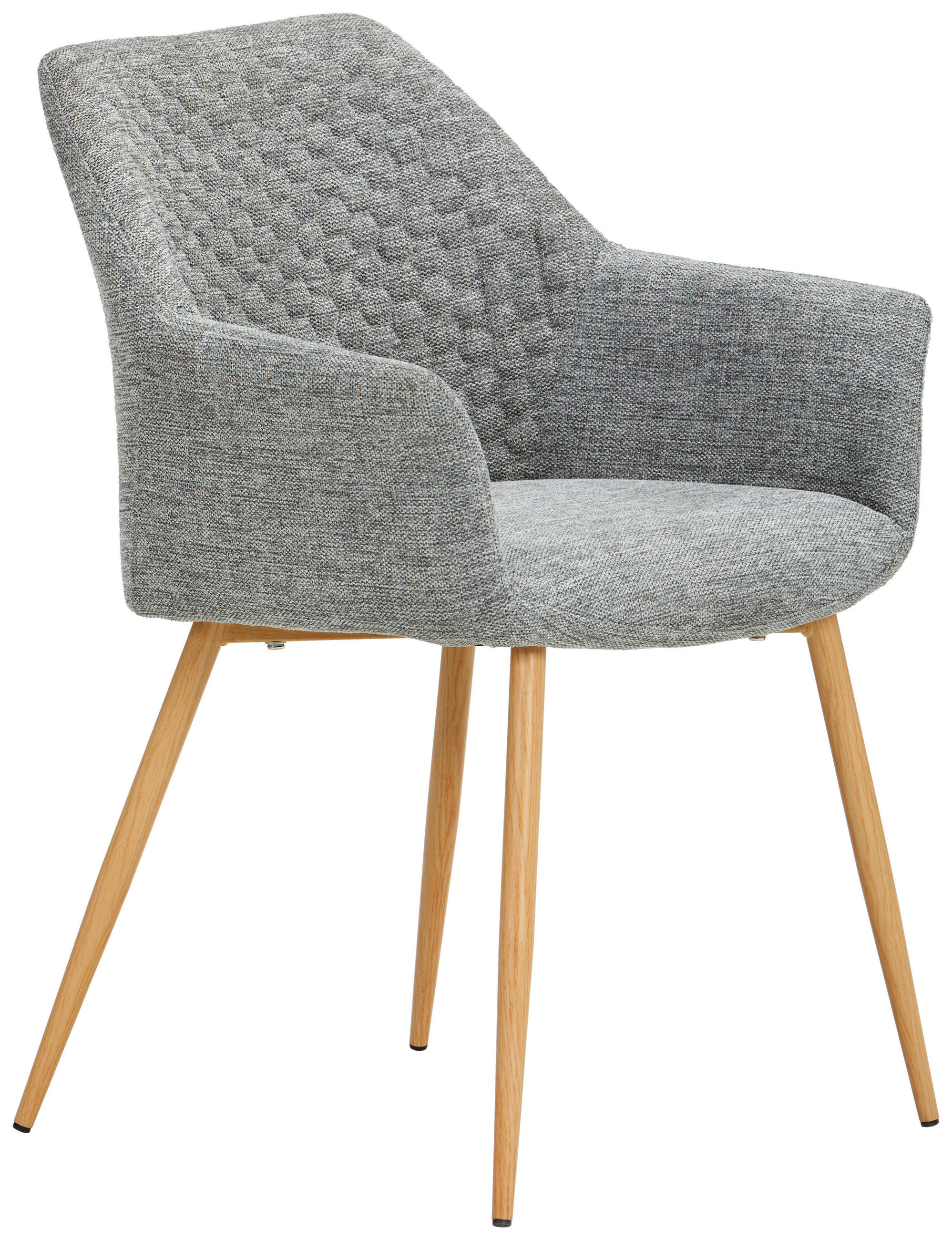 ARMLEHNSTUHL  in Eisen Webstoff  - Eichefarben/Grau, KONVENTIONELL, Holz/Textil (56,5/80/58cm) - Livetastic