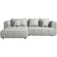 ECKSOFA Webstoff Silberfarben  - Silberfarben/Schwarz, Design, Kunststoff/Textil (188/288cm) - Welnova