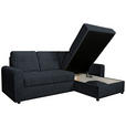 ECKSOFA in Chenille Schwarz  - Schwarz, KONVENTIONELL, Kunststoff/Textil (232/153cm) - Carryhome