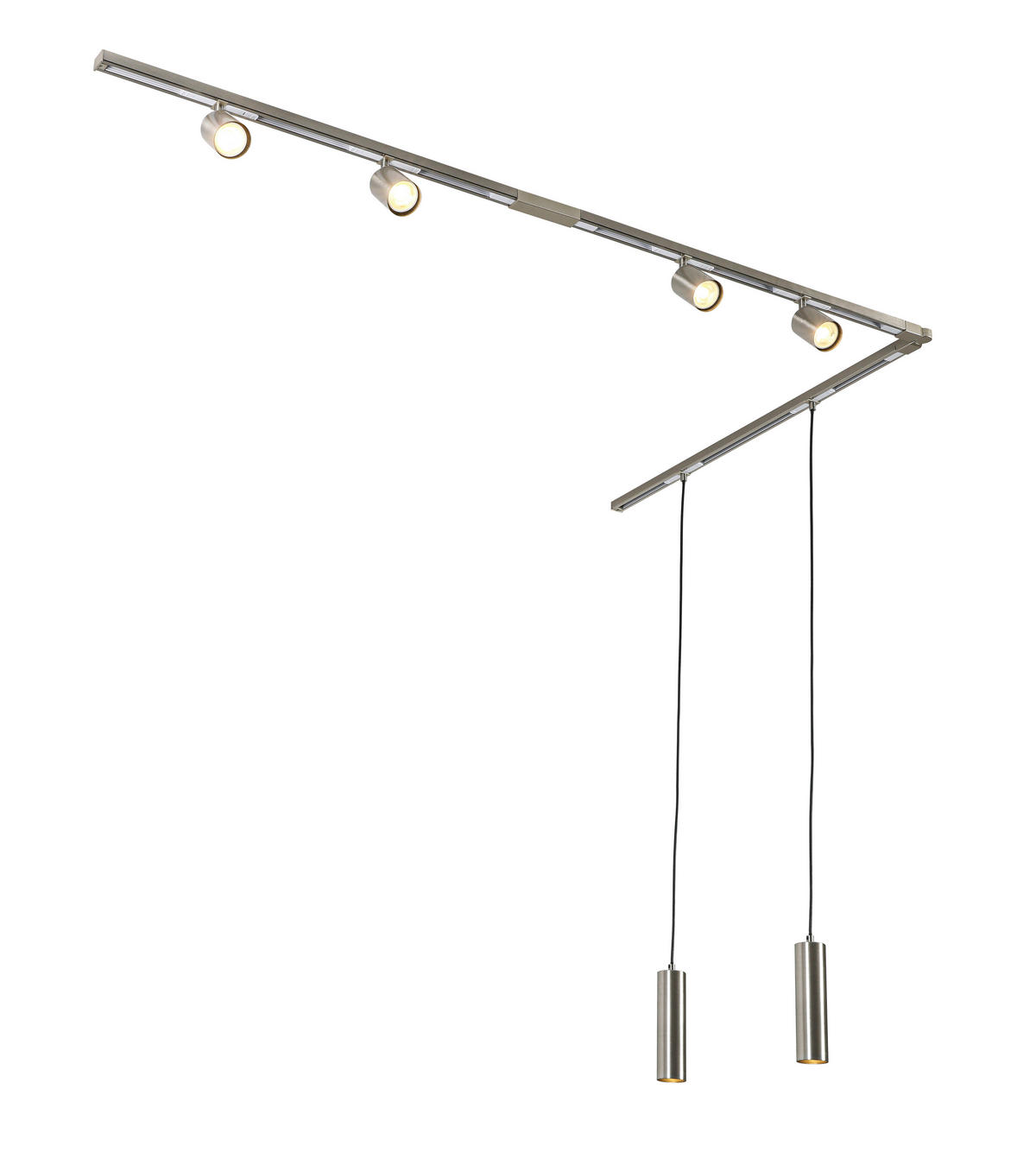 SCHIENENSYSTEM 210/5,5/14 cm  - Nickelfarben, Trend, Kunststoff/Metall (210/5,5/14cm) - Collett's Monde