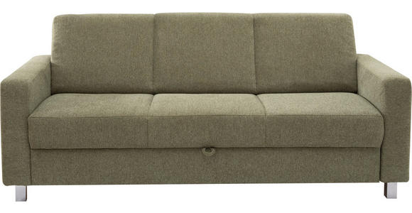 3-SITZER-SOFA  in Flachgewebe Grün  - Chromfarben/Grün, Design, Textil/Metall (195/83/85cm) - Xora