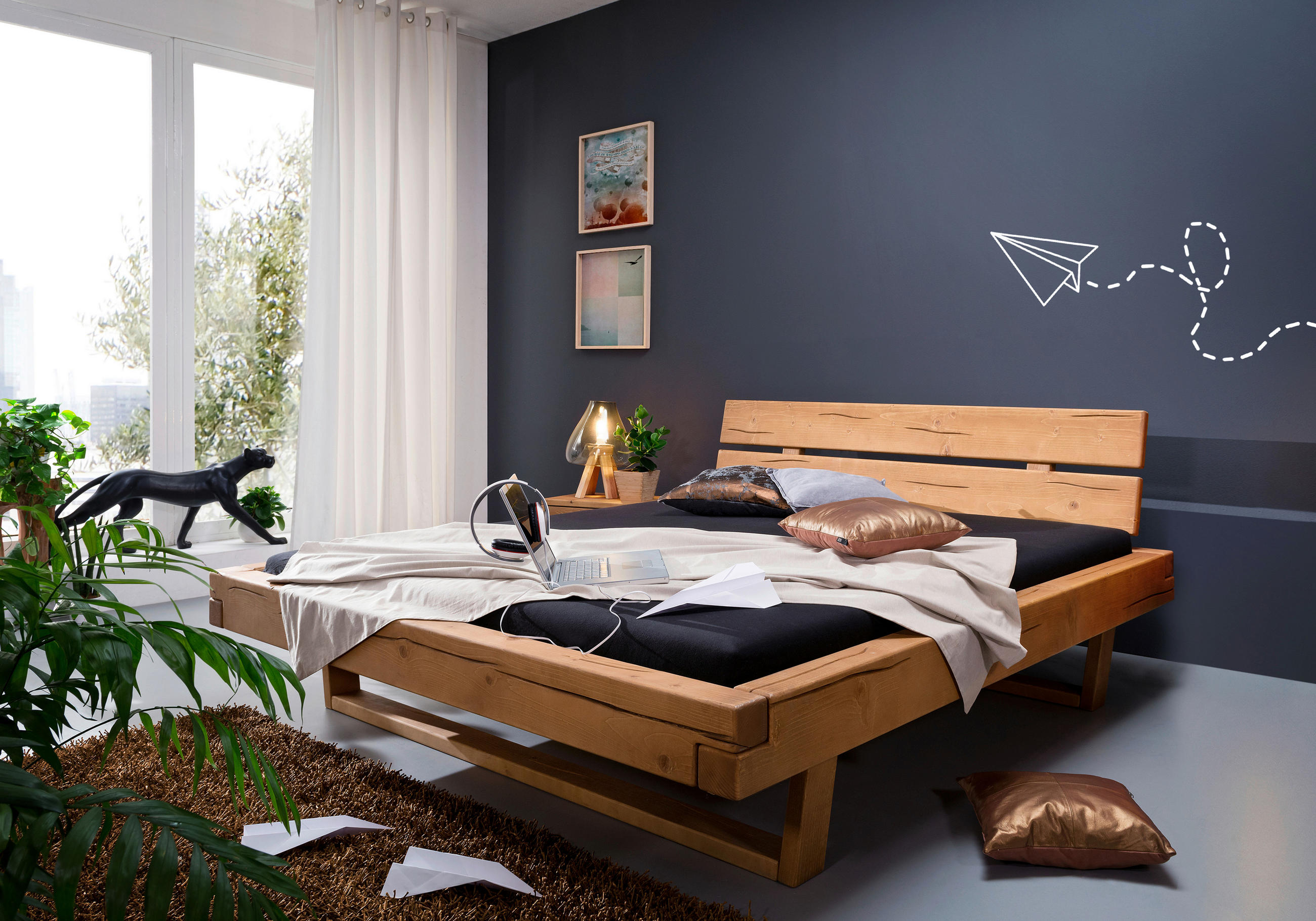 BALKENBETT 140/200 cm  in Kieferfarben  - Kieferfarben, Natur, Holz (140/200cm) - Livetastic