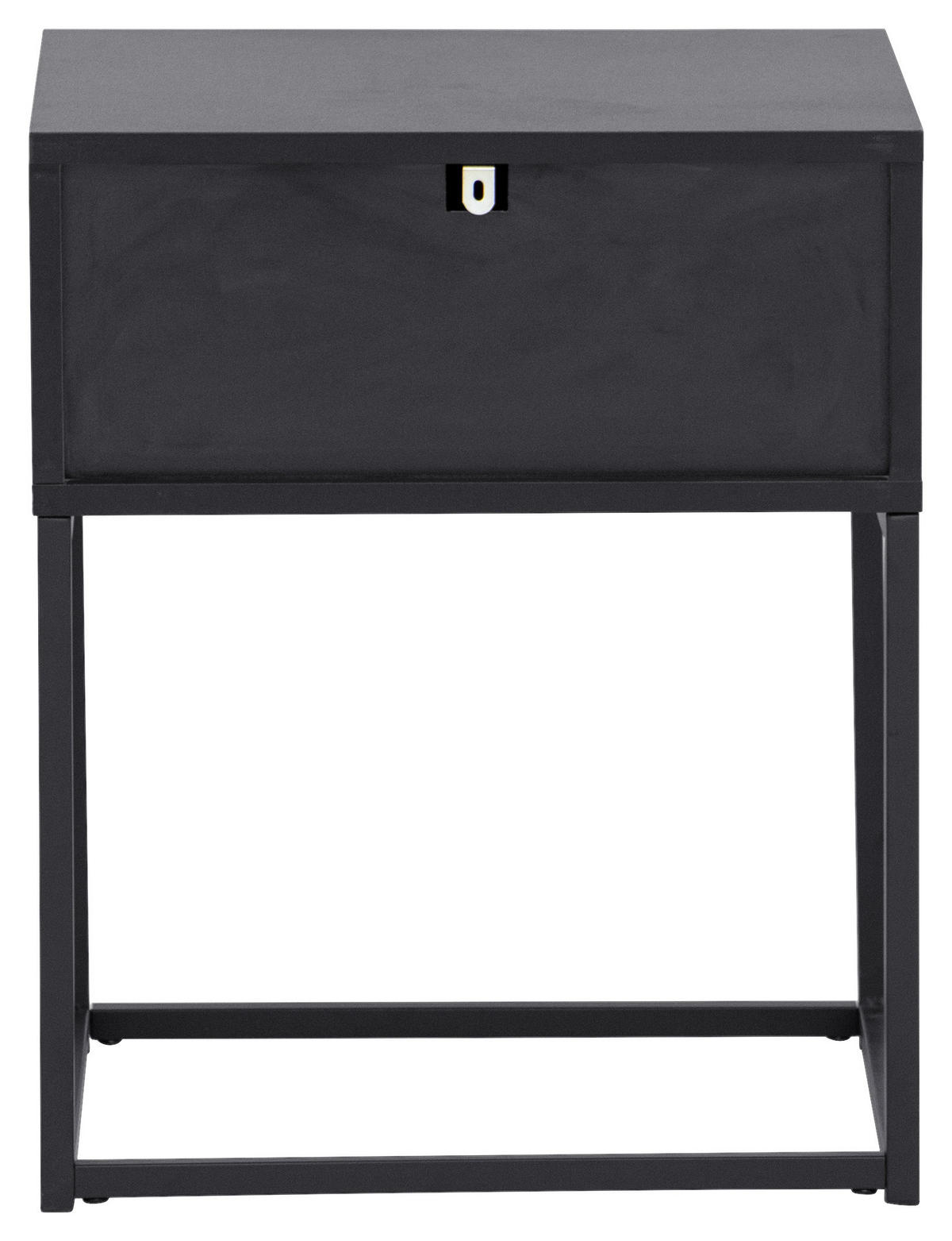 NACHTSCHRANK 42,5/52/38,5 cm  - Schwarz, KONVENTIONELL, Holzwerkstoff/Metall (42,5/52/38,5cm) - Boxxx