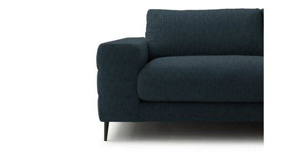 ECKSOFA  in Flachgewebe Petrol  253/177 cm  - Petrol/Schwarz, Design, Textil/Metall (253/177cm) - Dieter Knoll