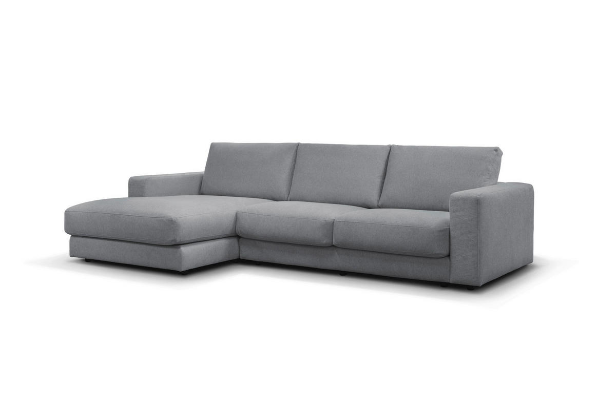 ECKSOFA VIGO Graugrün  - Schwarz/Graugrün, Design, Textil (172cm) - MID.YOU