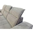 ECKSOFA Taupe Cord  - Taupe/Schwarz, KONVENTIONELL, Textil/Metall (196/290cm) - Carryhome