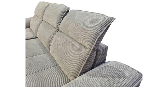 ECKSOFA Taupe Cord  - Taupe/Schwarz, KONVENTIONELL, Textil/Metall (196/290cm) - Carryhome