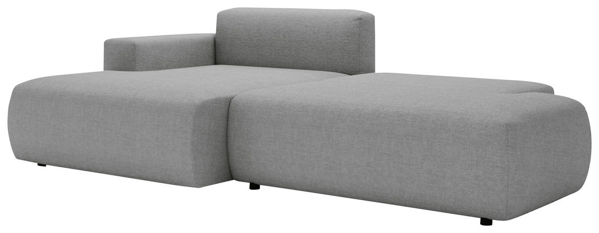 ECKSOFA Chenille Grau  - Schwarz/Grau, Design, Kunststoff/Textil (160/284cm) - Livetastic