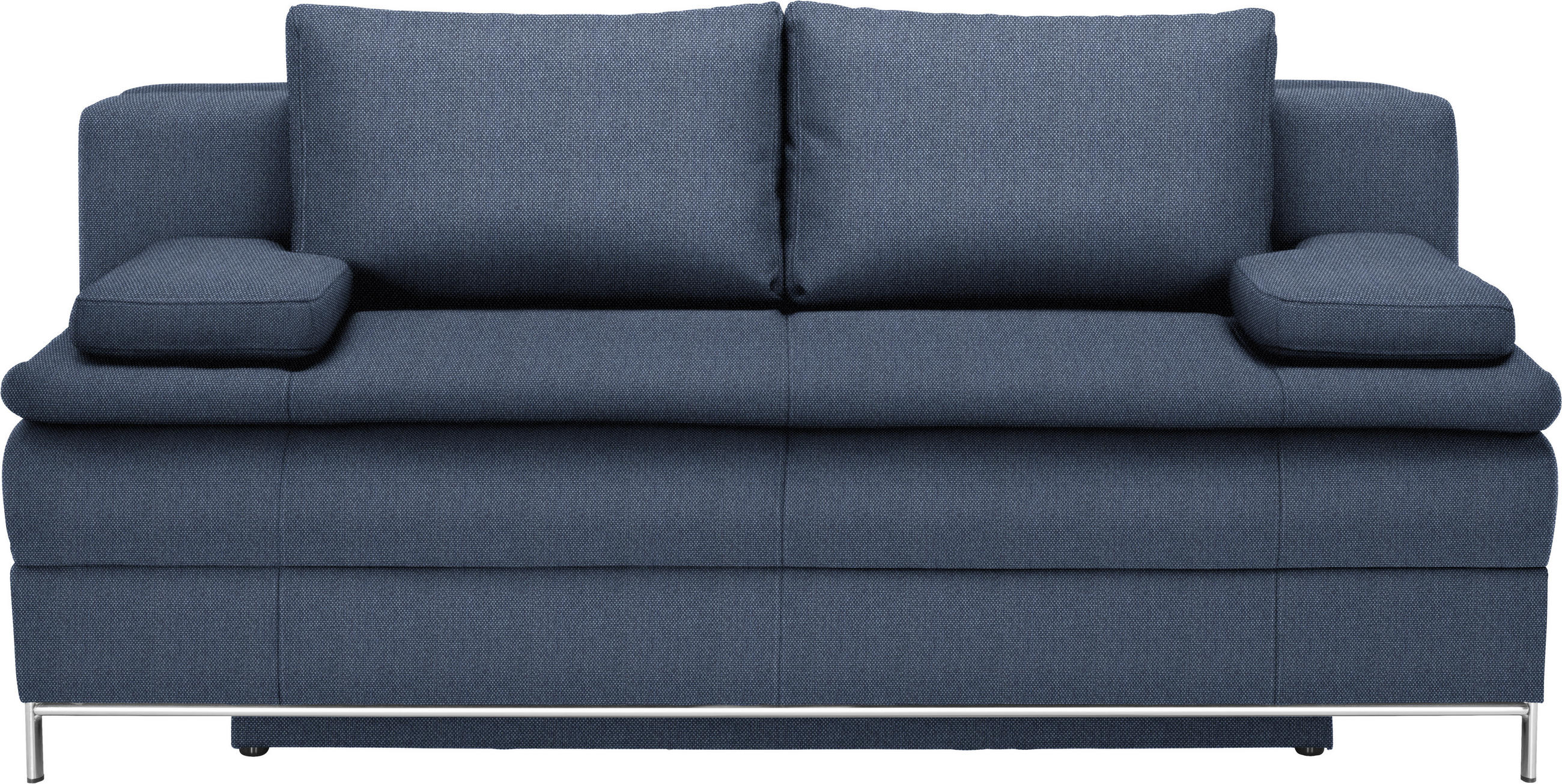 ZOFA BOXSPRING,  modra tekstil  - barve kroma/modra, Design, kovina/tekstil (200/93cm) - Novel