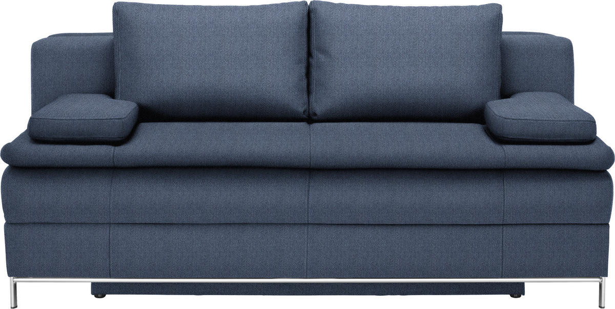ZOFA BOXSPRING,  modra tekstil  - barve kroma/modra, Design, kovina/tekstil (200/93cm) - Novel
