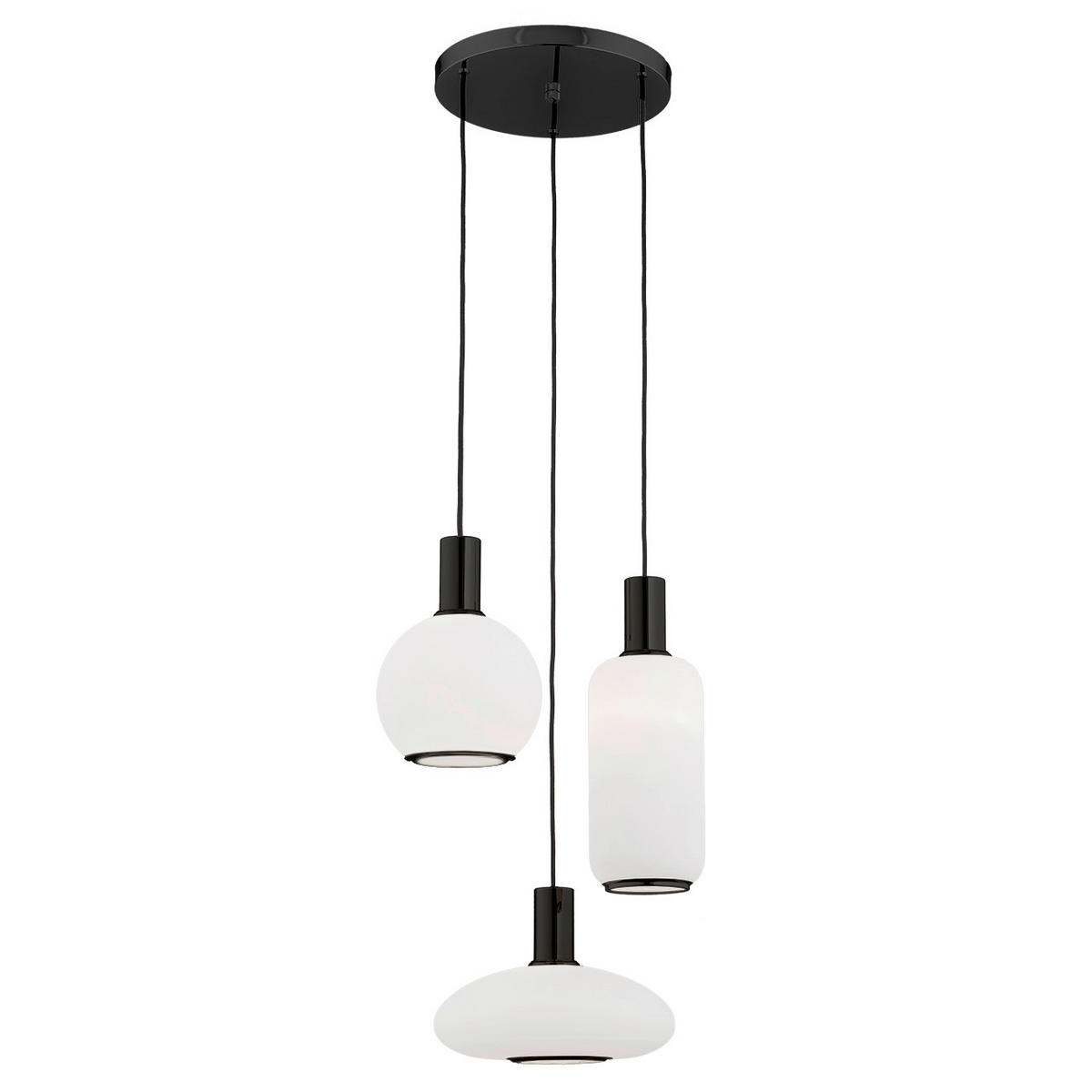 HÄNGELEUCHTE SAGUNTO PLUS 105/44/44 cm   - Schwarz/Weiß, Basics, Glas/Metall (105/44/44cm)