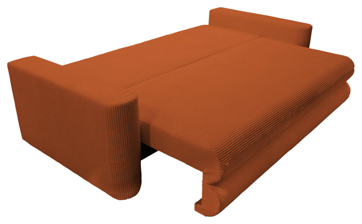 SCHLAFSOFA in Cord Kupferfarben  - Silberfarben/Kupferfarben, Design, Kunststoff/Textil (232/88/105cm) - MID.YOU
